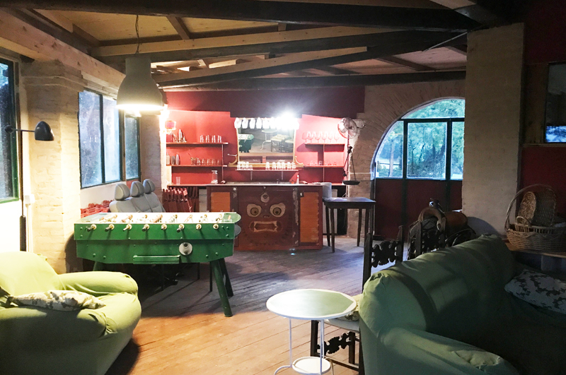 the living next to the activities hall